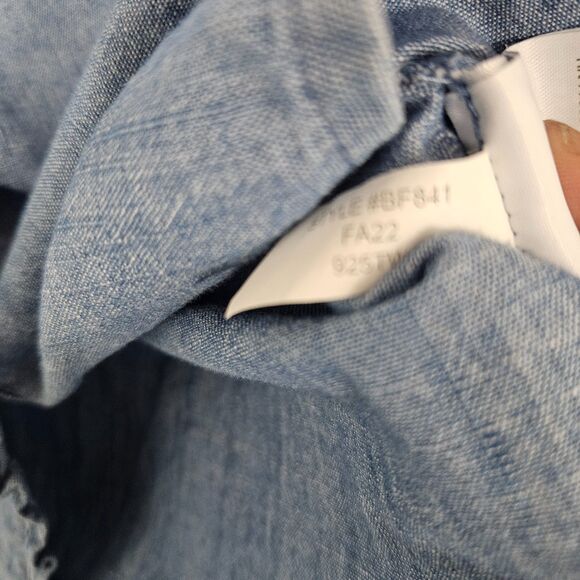 J. Crew Chambrey Cottage Puff Sleeve Ruffled Size Small Button up shirt - Picture 7 of 8